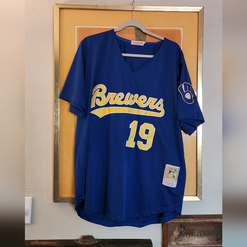 Blue Brewers Jersey with Yellow Accents